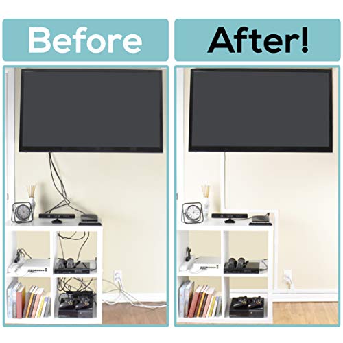 Cable Management On-Wall Raceway Kit, Easy Install, 200" Total w/19 Couplers, Covers Your Whole Project- Saves You Money, Conceal and Organize Cables & Wires Around Your Home, Office, TV
