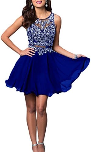 Fnina Womens's 2017 Short Beading Homecoming Dresses Prom Gown Size 4 Royal Blue