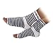 Pedi-Sox Original brand Toeless Socks for Pedicures : Classics: Black & White Stripe