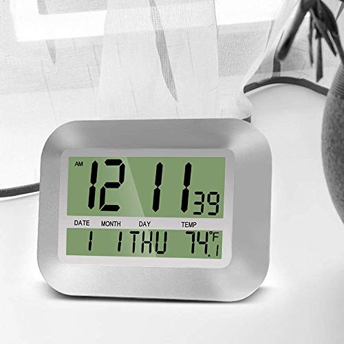 HeQiao Silent Desk Clocks Digital Wall Clock Simple Large LCD Alarm