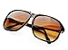 Retro Celebrity Style Flat Top Key Hole Aviator Sunglasses (Tortoise)
