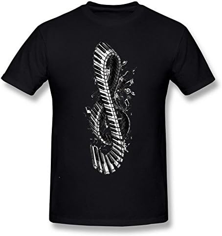 Swarz Men's Piano Note Treble Clef G Clef Music Art Black Tshirts