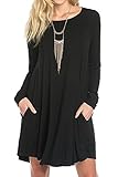 Iconic Luxe Women's Bamboo Long Sleeve Trapeze Dress
