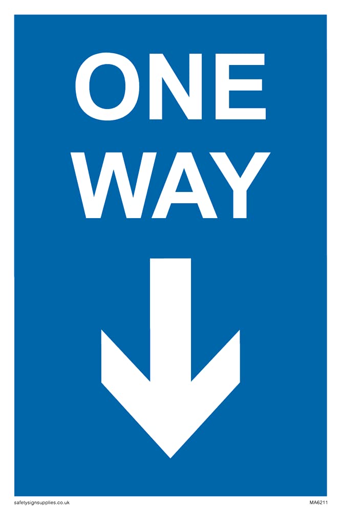 Pack of five - One way with down directional arrow Sign - 100x150mm - A6P