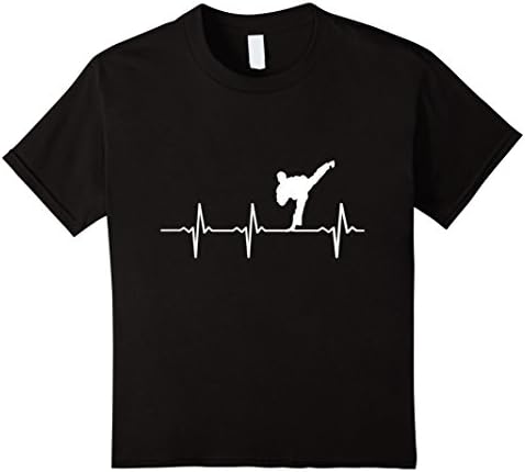 Kids TAEKWONDO HEART BEAT Shirt - Best GiFt For Taekwondo Lover 10 Black