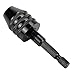 Breynet 105° Right Angle 1/4inch Drill Bit Extension Socket Screwdriver,0.3-6.5mm Keyless Drill Chuck Conversion Tool 1/4 inch Hex Shank Quick Change Adapter Converter
