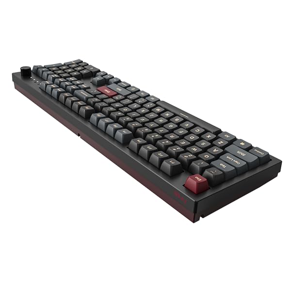 Montech MKey Mechanical Gaming Keyboard: Customizable RGB LED, Premium MDA Profile PBT Keycap, Hot-Swappable, Gateron G Red Pro 2.0 Pre-lubed Switches, Osaka Castle Theme, Darkness(MK105DR)