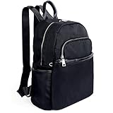 UTO 13.3 Inch Laptop Backpack Oxford Waterproof Cloth Nylon Unisex Rucksack with Real Leather Handle Straps School College Bookbag Shoulder Purse 1