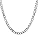 JINGRAYS 3-6mm Curb Chain Necklace for Men Biker Punk Style,Stainless Steel Chain, 20-28 inches -Silver
