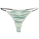 Paradise Silk 93% Silk 7% Spandex Women's Low Rise Sexy Thong Small/Medium Aqua