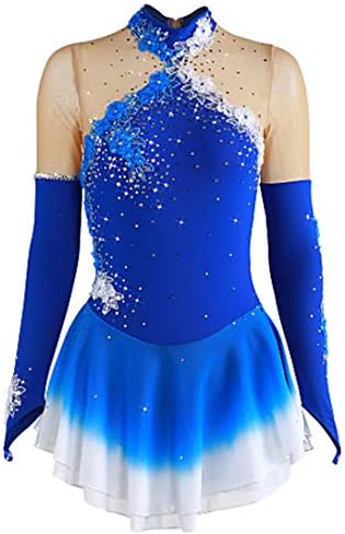 DongPengRan Figure Skating Dress for Girls Women Ice Skating Performance Costume Professional Stretch Breathable