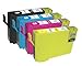 Generic Compatible Ink Cartridges Replacement for Epson T1261, T1262, T1263, T1264 (Black, Cyan, Magenta, Yellow, 4-Pack)