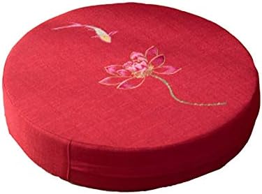 XIAHE Cushion mat linen flutes home cushion cushions cushions fabric portable thickening removable and washable (color : RED, Size : Diameter 60 cm thick 10 cm)