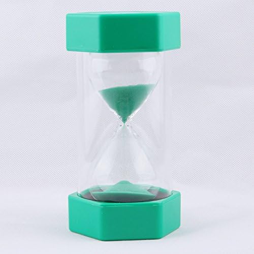 30 Minute Hourglass VEOLEY Sand Timer Large Security Sandglass 30 minute Sand Clock for Kids/Teacher/Classroom/Office 3.5 x 3.2 x 6.4 inches - Green
