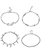 LOYALLOOK 8Pcs Charm Anklets Bracelets Foot Jewelry Sexy Chain Set Adjustable For Women