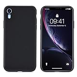 AINOPE Compatible iPhone XR Phone Case, Liquid Sillicone Case for iPhone 10r, Gel Rubber Full Body Protection Shockproof Cover Compatible iPhone XR 6.1 inch 2018 (Black)