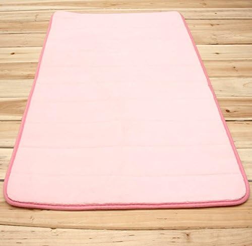 Bath Rug Design Micro Suede Soft Bathroom Carpet Memory Foam Bath Mat 50x80cm and Bath Rug Mat Set (Pink)