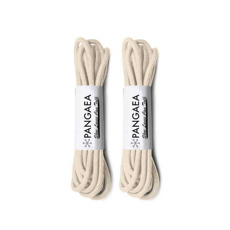 Photo 1 of [4 Laces] 2-Pair Pack Waxed Round Oxford Shoe Laces for Dress Shoes Chukka 3/32Inch Thin(#12 Beige,47in (119cm))
