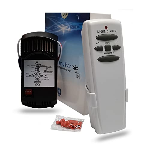 Corebay Universal Dimmer Ceiling Fan Remote Control Kit with Receiver Remote Replacement of