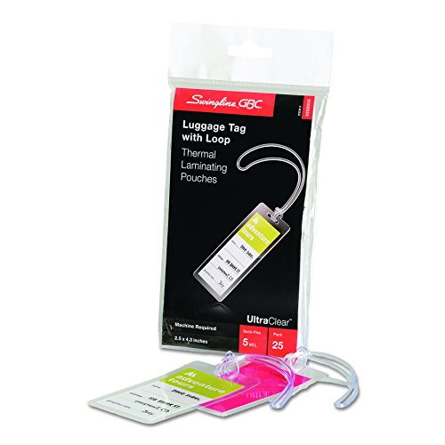 Swingline GBC Laminating Sheets, Thermal Laminating Pouches, Luggage Tag Size, 5 Mil, HeatSeal