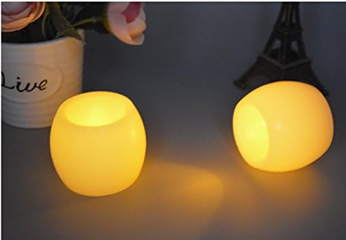 MEAILE Realistic Flameless LED Tea Light Candles,Battery Powered Fake Candles,Paraffin Shell Bright Flickering, Pack of 4 Fake Candle in Warm White (4 piece)