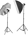 CowboyStudio 220 Watt Photo Studio Monolight Strobe/Flash Softbox Umbrella Lighting Kit - 2 Studio Flash/Strobe, 1 Softbox, 1 Reflective Umbrella