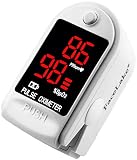 FaceLake White Pulse Oximeter, Lanyard, Carrying Case and Batteries Included