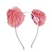 Lux Accessories Blush Faux Fur Pom Pom Ball Cat Ear Panda Costume Puff Headband