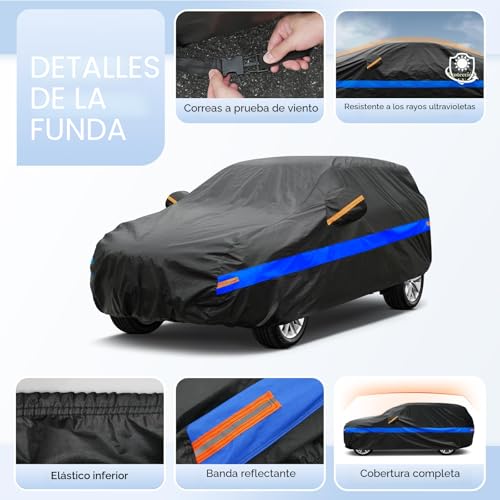 Car Cover, Holthly 10 Layers, Breathable, The Outer Car Cover Provides Protection Against Wind, Water and UV Rays. Suitable for Audi Q5, BMW X3 and Other Vehicle Models