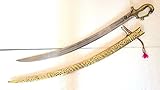 KRISHNA HANDICRAFTS Hand Crafted Golden Look Rajput/Sikh Wedding Sword Full Size with Sheath