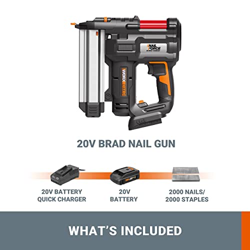 WORX 20V Cordless Brad Nailer WX840L.3 2in1 Cordless Nail Gun