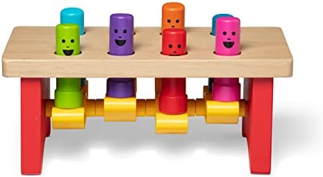 Banc À Marteler De Luxe, Banc de frappe avec un marteau,Jeux d'éveil et de Premier Âge, Jouet de développement,Cadeaux pour garçons ou fille de 2 3 4 ans, Jouets en bois