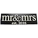 Local Artist Mr and Mrs Est 2016 Vintage Wood Sign Handmade Wall Decor, Black (Lowercase)