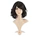 MapofBeauty 14 Inch/35cm Charm Side Bangs Fluffy Synthetic Curly Short Hair Wig (Black)