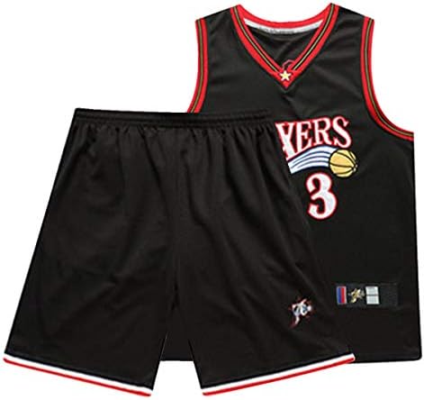 Faith Wings Men’s Jersey - NBA Philadelphia 76ers Iverson#3 Boston Celtics Irving#11 Houston Rockets Harden#13/Paul#3 Men's Basketball Jersey - New Fabric Embroidered Swingman Jersey Shirt