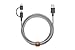 Native Union Belt Twin Head - 6.5ft Ultra-Strong Reinforced [Apple MFi Certified] Charging Cable with Integrated 2-in-1 Adaptor for Lightning and Micro-USB Devices (Zebra)