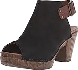 Dansko Women's Reggie Peep-Toe Bootie, Black Milled Nubuck, 40 EU/9.5-10 M US