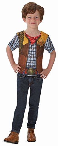 Rubies - Costume Ufficiale T-Shirt Sublimazione da Ragazzo da Cowboy, Taglia L - I-630863L Halloween