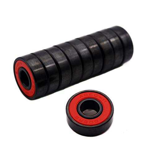 Z-FIRST Precision 608 RS ABEC 11 Bearings for Scooters,Longboards and Skateboards (Pack of 10 PCS) (Red-Black) - Thumbnail 2