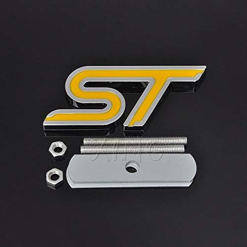 Yi Tou Zhu Exquisite Car Front Grill Emblem Auto Grille Badge for Ford Focus ST Fiesta Ecosport 2009-2015 Mondeo Car Styling Accessories (Yellow)