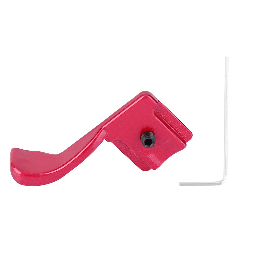 Pilipane X100V Camera Hot Shoe Mount Holder Bracket(red), Metal Hot Shoe Thumb Up Rest Hand Grip,