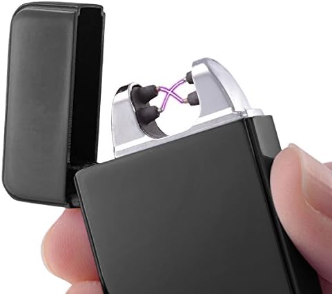 Electric USB Rechargeable Dual Arc Plasma Lighter - The Original Plazmatic X - Cigarette and Multi-Purpose, Windproof, Flameless, Butane Free with Child Safety Lock (Matte Black)