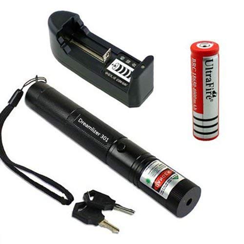 Dreamlizer Tactical Green Hunting Rifle Scope Sight Laser Pen Demo Remote Pen Pointer Projector Travel Outdoor Flashlight LED Interactive Baton Funny Laser Toy
