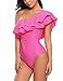 Avidlove Women's Ruffle Off Shoulder One-Piece Swimsuit One Shoulder Strap Swimwear Monokini