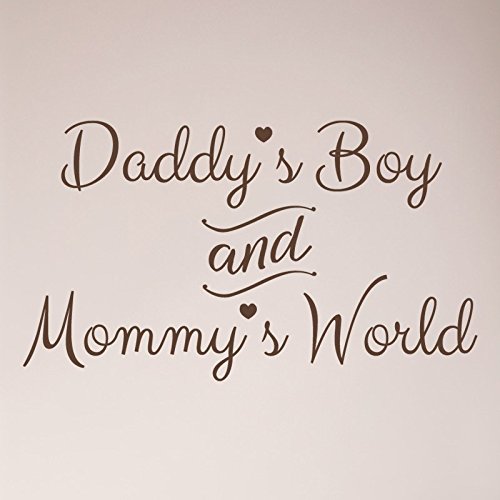 24"x13" Daddy's Boy and Mommy's World Wall Decal Sticker Art Mural Home Decor Quote Baby Nursery Cute Heart Wall Decal Sticker Art Mural Home Decor Quote