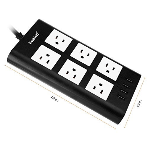 image for DoubleYI Power Strip 6-Outlet Advanced Surge Protector with 6.5-Foot P