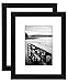 Americanflat 2 Pack - 8x10 Black Picture Frames - Display Pictures 5x7 with Mats - Display Pictures 8x10 Without Mats