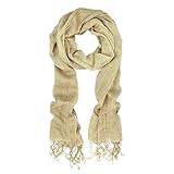 TrendsBlue Elegant Solid Color Viscose Fringe Scarf - Different Colors Available (Camel)