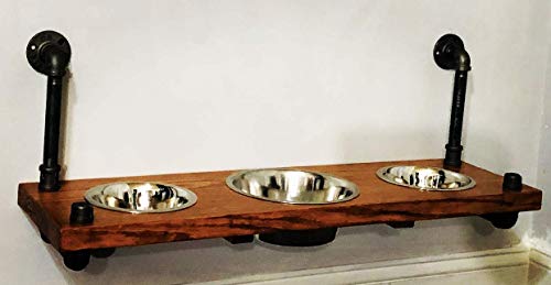 rustic dog bowl stand
