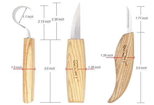 SZQHT Wood Carving Hook Knives Set for Spoon Carving Tools for Professional Spoon Carvers and Beginners 3 Knives in Tools Whittling Rough Knife Hook Knife(Bundle D) - Thumbnail 4